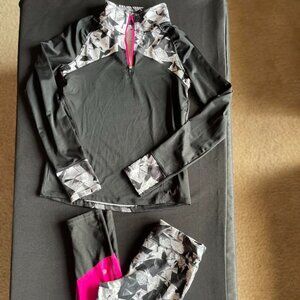 Champion Girls Size L (10-12) 2 piece Warmup 3/4 zip and leggings